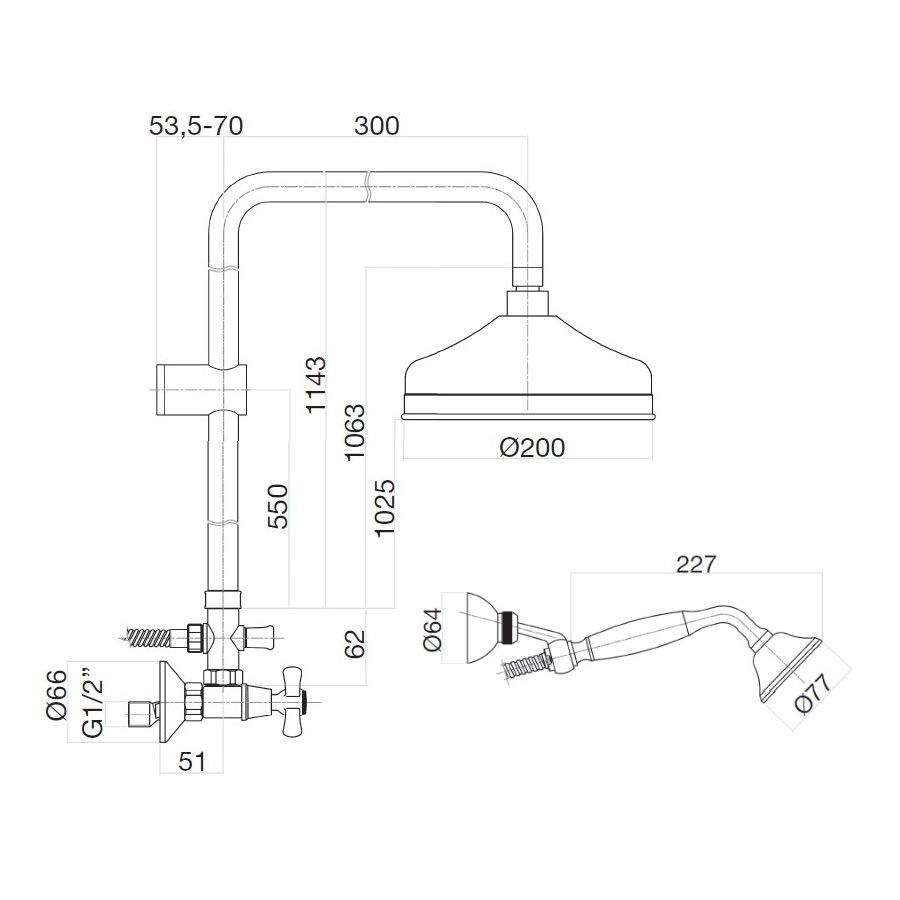 Душевая система Webert Armony AM760405010, золото