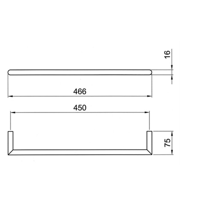 Fantini Young Нержавеющая Сталь Полотенцедержатель 450мм, цвет: матовая натуральная сталь