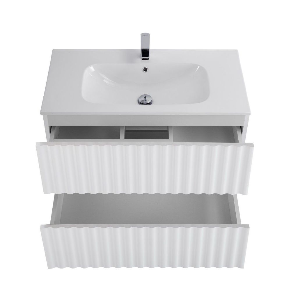 ELEGANT База под раковину подвесная с двумя выкатными ящиками, с LED подсветкой ручек. Белый глянец, 770x469x550 AM-ELEGANT-800-2C-SO-BL-LED-P, артикул AM-ELEGANT-800-2C-SO-BL-LED-P