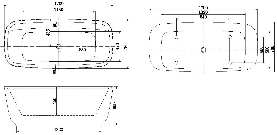 Акриловая ванна Aquanet Family Fine 170x78 95778-GW Акриловая ванна Aquanet Family Fine 170x78 95778-GW