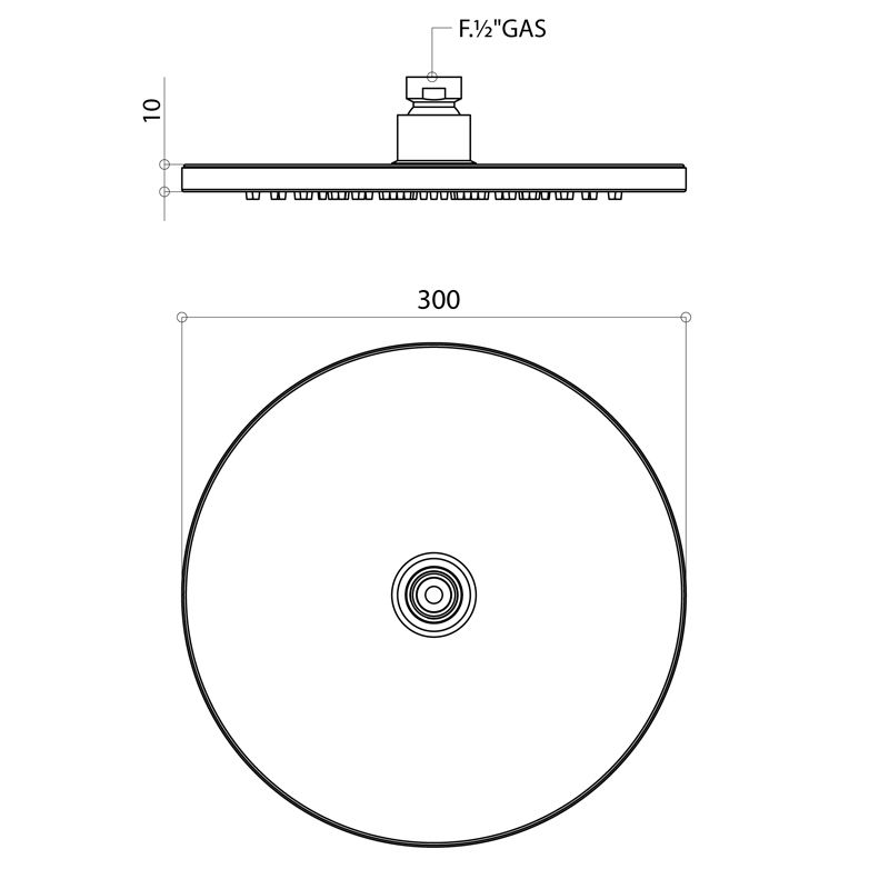 Bongio Time 2020 Душевая головка 325 мм из нержавеющей стали