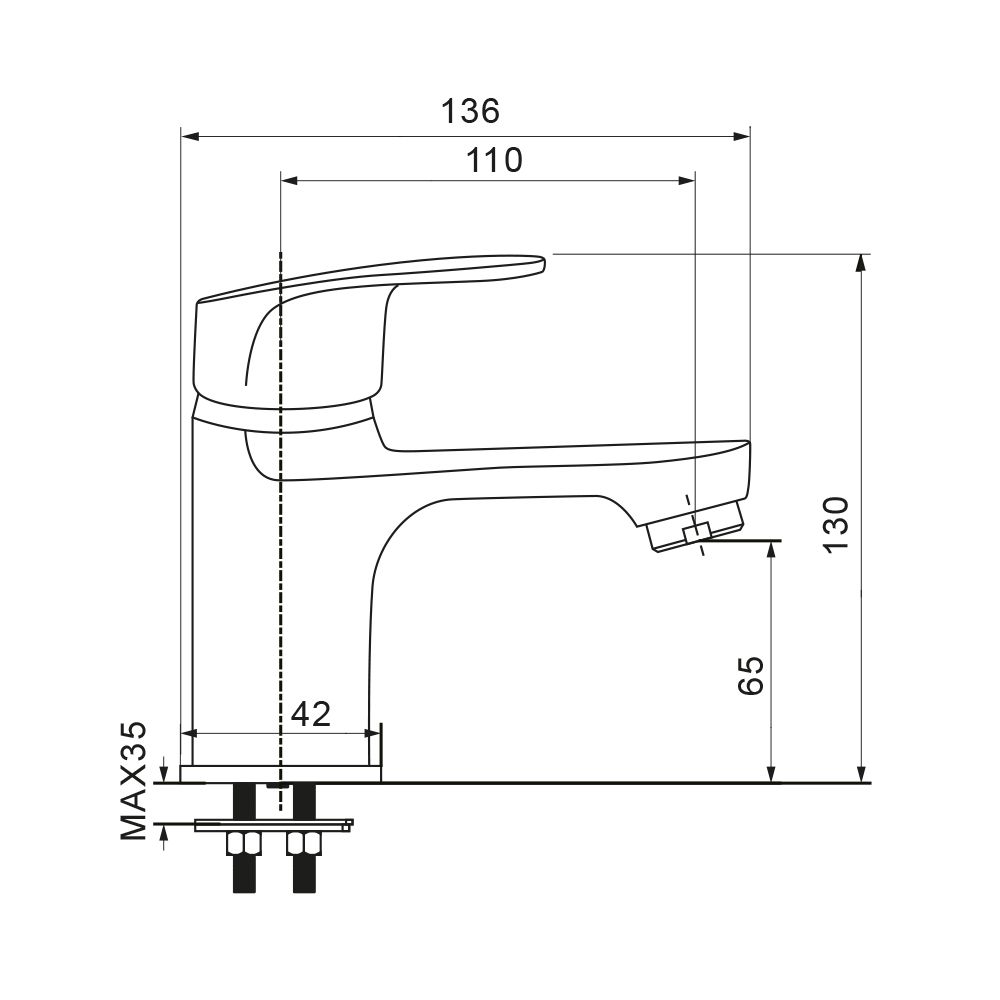 Смеситель для раковины WesnaArt OCEAN OCE12-210, хром