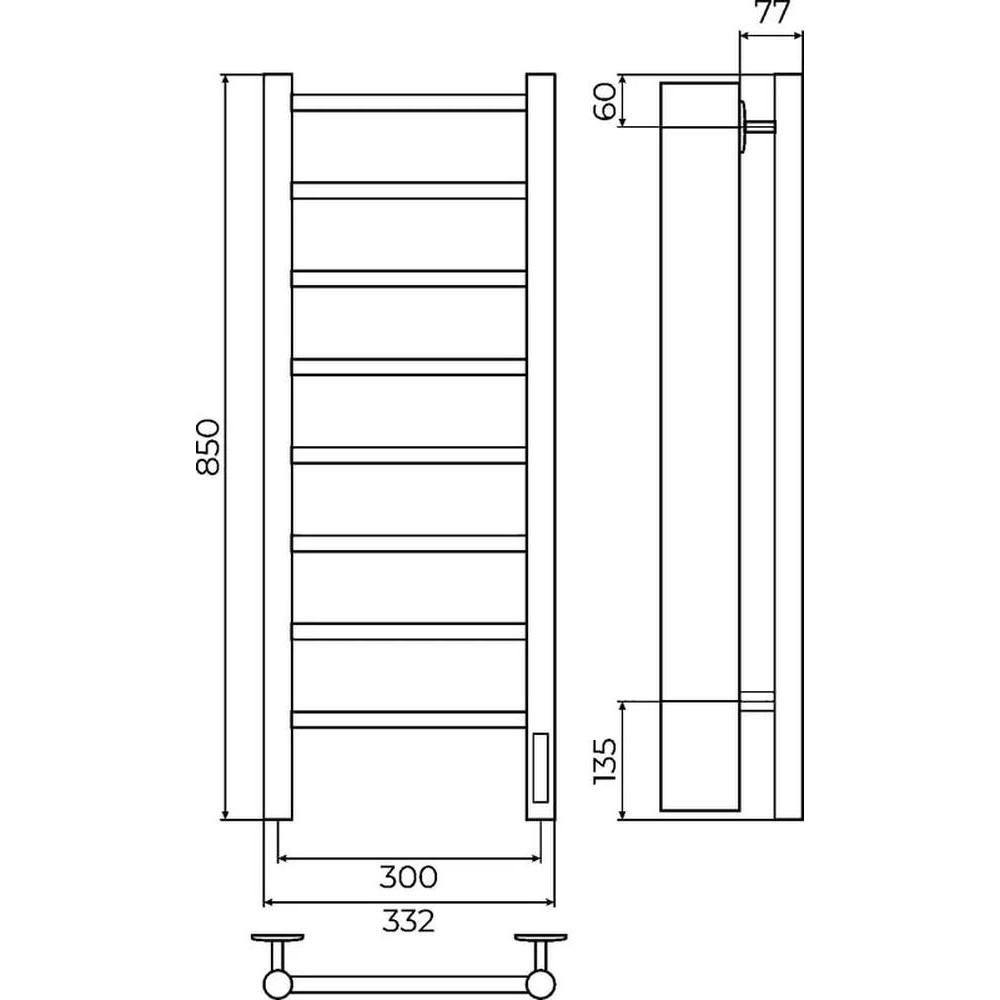 Полотенцесушитель электрический Terminus Аврора П8 30х85, артикул 4670078541833