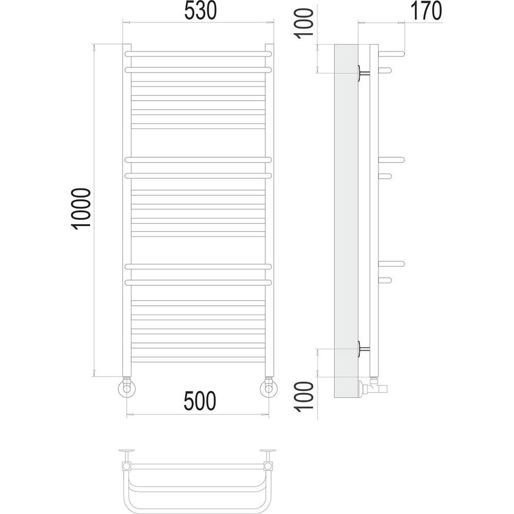 Полотенцесушитель водяной Terminus Орион П18 50х100