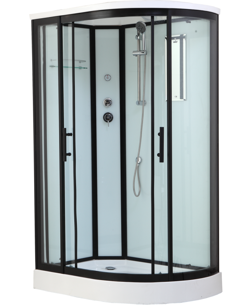 Душевая кабина Timo Standart T-6602 B R 120x85 профиль Черный стекло прозрачное, артикул T-6602BR