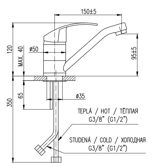 Смеситель для кухни Rav Slezak Mississippi MS015.5ECO