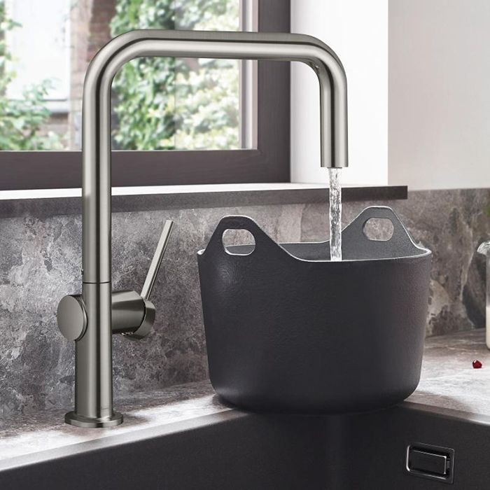 Смеситель для кухни, Hansgrohe, Talis M54, тип открывания воды-однорычажный, тип регулирования воды-керамический картридж, монтаж-на раковину/столешницу, отверстия для монтажа-1, высота, мм-339, вынос излива, мм-216, тип излива-поворотный, тип подводки-ги Смеситель для кухни, Hansgrohe, Talis M54, тип открывания воды-однорычажный, тип регулирования воды-керамический картридж, монтаж-на раковину/столешницу, отверстия для монтажа-1, высота, мм-339, вынос излива, мм-216, тип излива-поворотный, тип подводки-ги