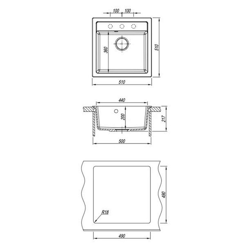 Кухонная мойка Florentina ЛИПСИ 20.450.C0510.307, серый шёлк, артикул 20.450.C0510.307