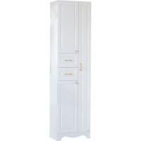 Шкаф пенал Бриклаер Анна 52 с бельевой корзиной Белый глянец