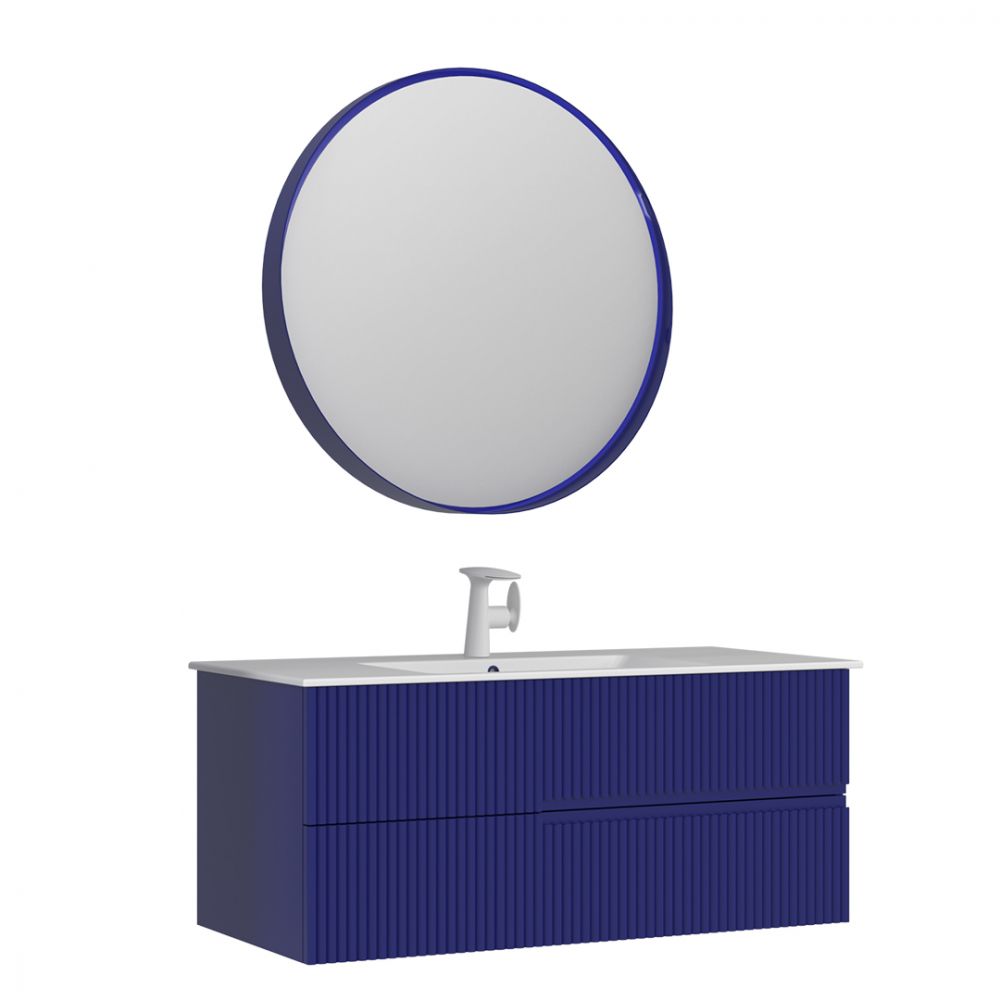 Тумба с раковиной ORKA Moonlight 120 подвесная, синий матовый Тумба с раковиной ORKA Moonlight 120 подвесная, синий матовый