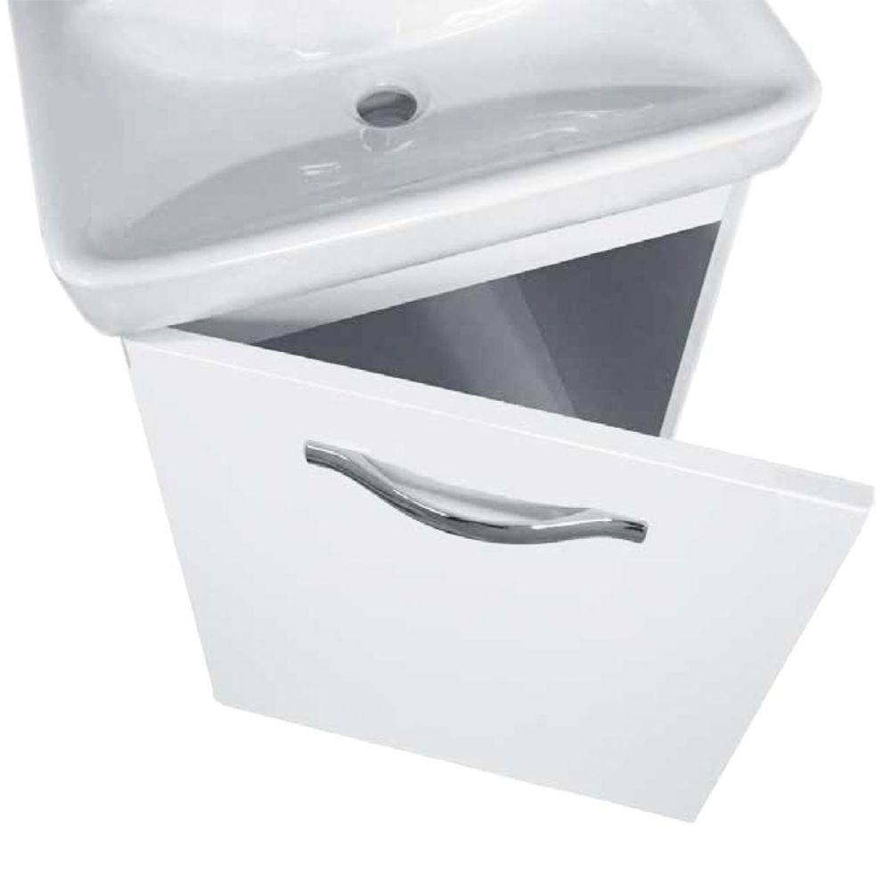 Тумба с раковиной подвесная/напольная Dreja Almi 50 см, белый, артикул 99-1502-com