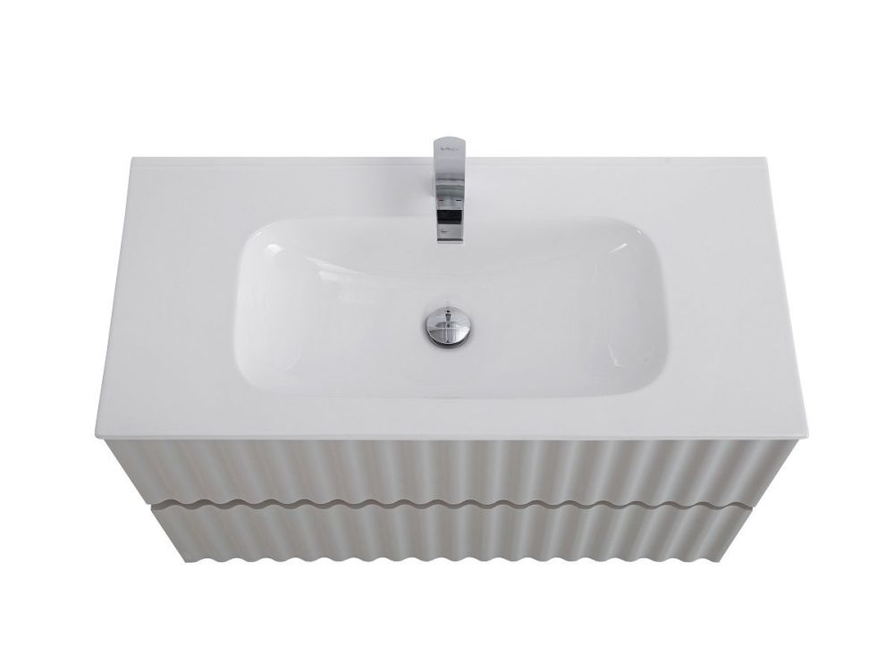 ELEGANT База под раковину подвесная с двумя выкатными ящиками, с LED подсветкой ручек. Светло-серый матовый, 770x469x550 AM-ELEGANT-800-2C-SO-GCM-LED, артикул AM-ELEGANT-800-2C-SO-GCM-LED