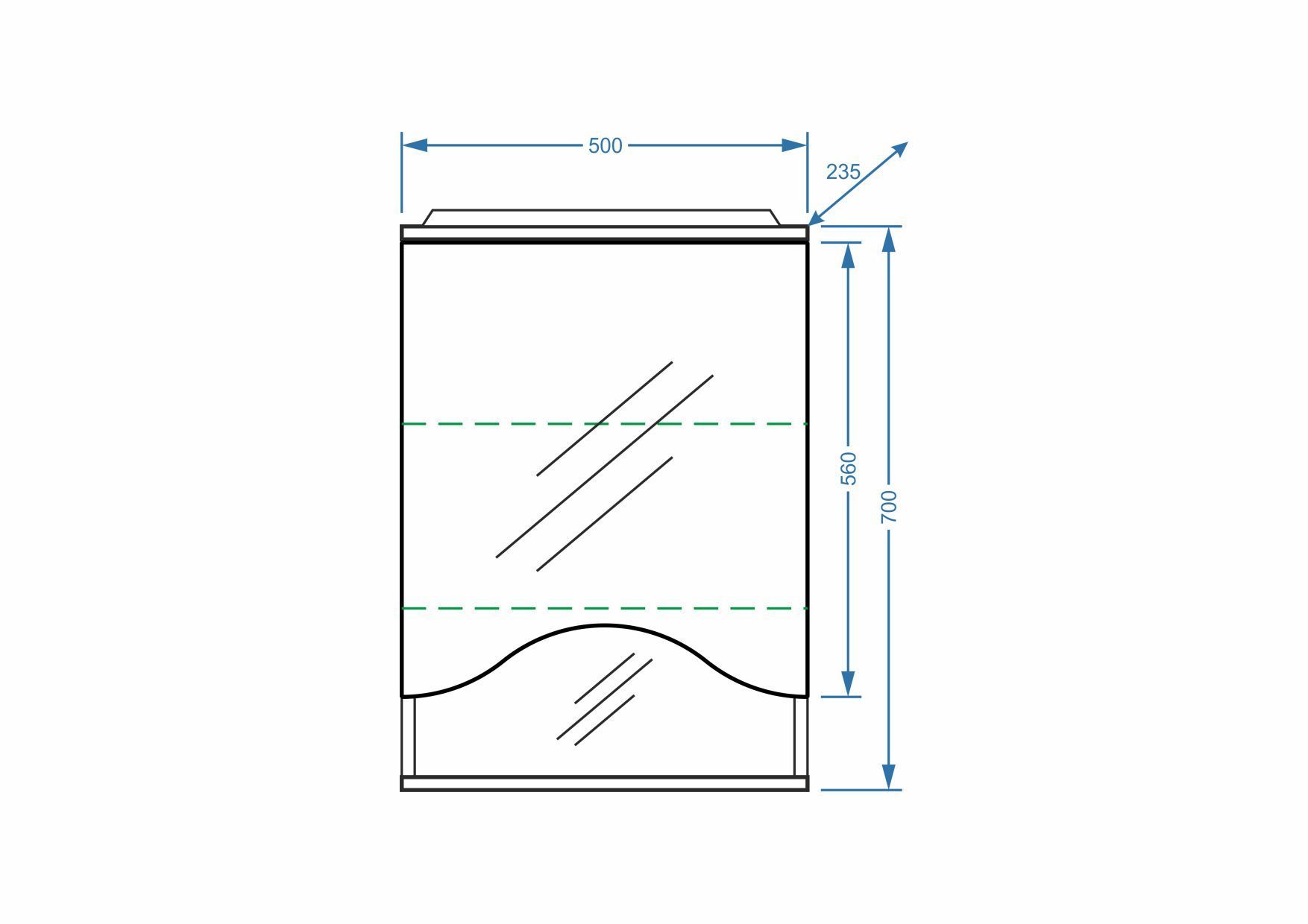 Зеркало-шкаф "Лиана 50/С", правое