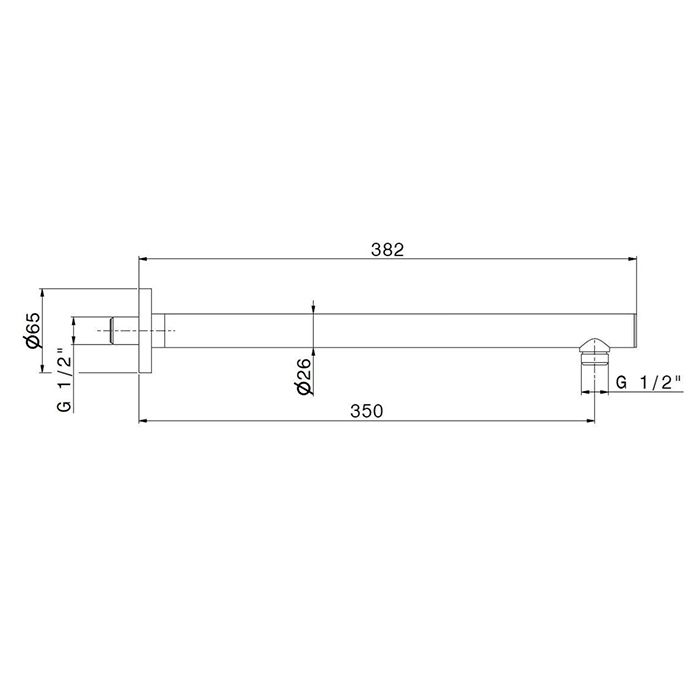 Круглая настенная насадка для душа OLE, матовый черный