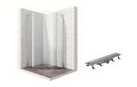 Душевой уголок Ambassador Nord 13011101-ST8, полукруглый, линейный трап, 90х90