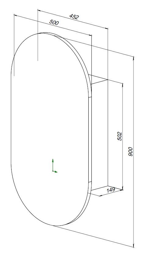 Зеркальный шкаф Aquanet Монте 50 белый, с LED подсветкой