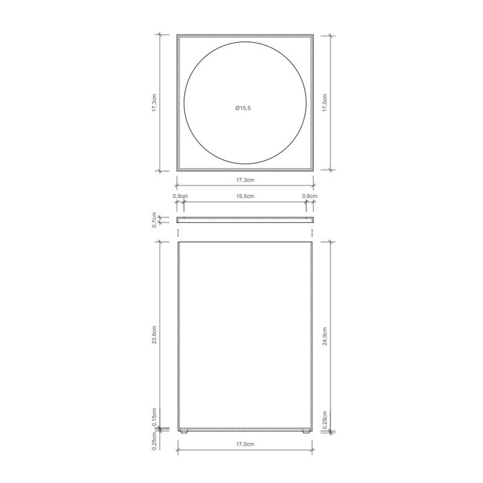 Decor Walther DW 74 Корзина для бумаги 17x17x24см, цвет: никель сатинированный ЗАКАЗ ПО ЗАПРОСУ, артикул 0614034