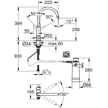 Смеситель для кухни Blue 30385000