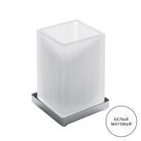 Colombo Look Стакан настольный, цвет: белый матовый/матовое стекло Colombo Look Стакан настольный, цвет: белый матовый/матовое стекло