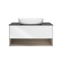 Тумба PLAZA Modern подвесная 100 белый 1 ящик + полка