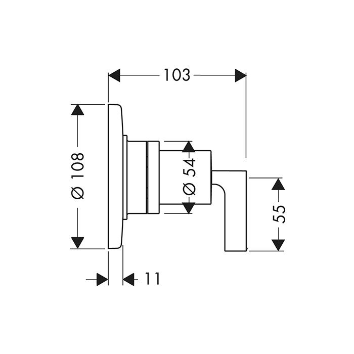 AX Citterio Встраиваемый запорный/переключающий вентиль Trio/Quattro , ¾ (внешняя часть), цвет: хром AX Citterio Встраиваемый запорный/переключающий вентиль Trio/Quattro , ¾ (внешняя часть), цвет: хром