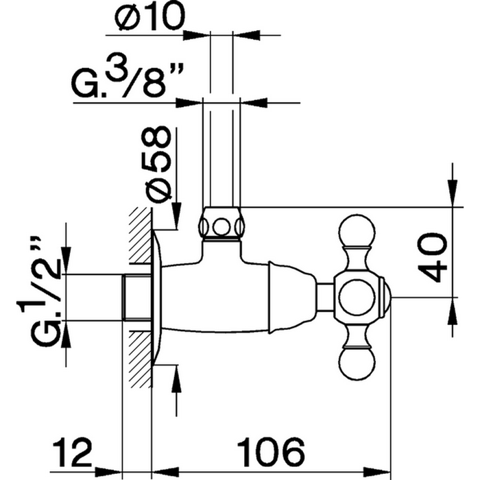 CISAL Угловой вентиль 1/2", цвет хром CISAL Угловой вентиль 1/2", цвет хром