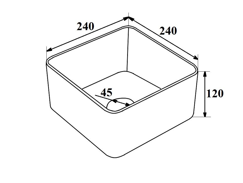Умывальник Runo мебельный 24 квадратный UNO (00-00001355), артикул 00-00001355