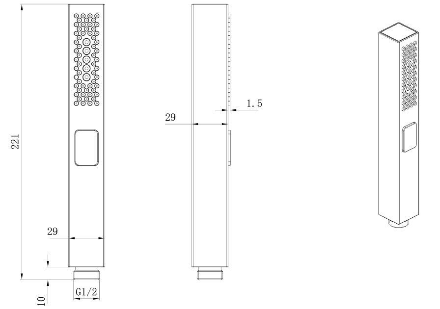 Душевая лейка Allen Brau Infinity 5.21A22-31 черный матовый