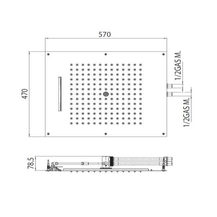 BOSSINI DREAM/2 Верхний душ 570 x 470 mm, 2 режима (дождь, каскад), цвет: белый матовый BOSSINI DREAM/2 Верхний душ 570 x 470 mm, 2 режима (дождь, каскад), цвет: белый матовый