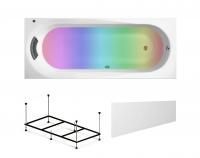 Комплект 5 в 1 Lavinia Boho Biore S4-3501005P, акриловая ванна 150x70 см, каркас с монтажным набором, подголовник, лицевой экран, хромотерапия