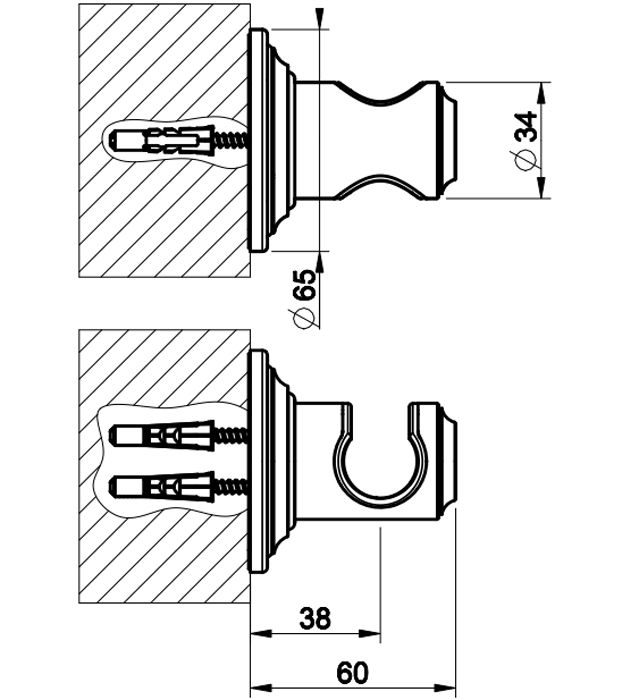 GESSI VENTI20 Держатель фиксированный для душевой лейки, цвет хром