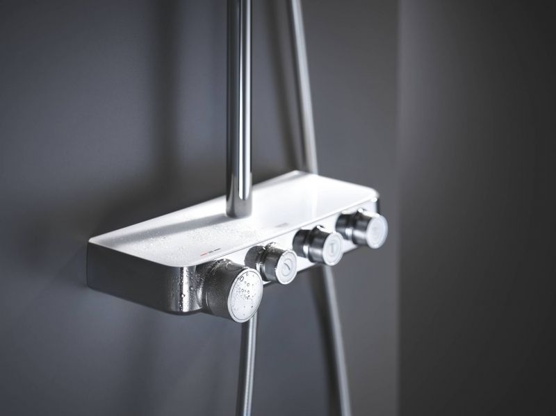 Душевая система GROHE Euphoria SmartControl 310 DUO Cube с термостатом, белая луна (26508LS0) Душевая система GROHE Euphoria SmartControl 310 DUO Cube с термостатом, белая луна (26508LS0)