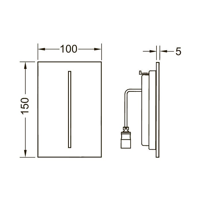 Лицевая панель TECEfilo-Solid Urinal, нержавеющая сталь, сатин, с покрытием против отпечатков пальце (7,2 В или 230/12 В)
