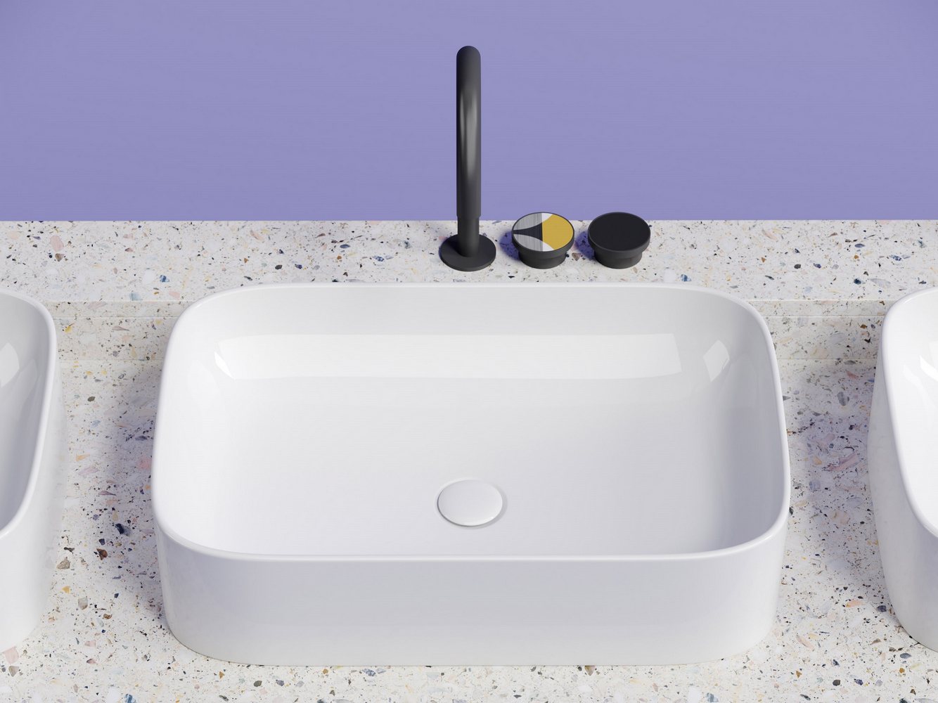 Умывальник чаша накладная прямоугольная Элемент (Element) 605x380x150мм, артикул CN6053