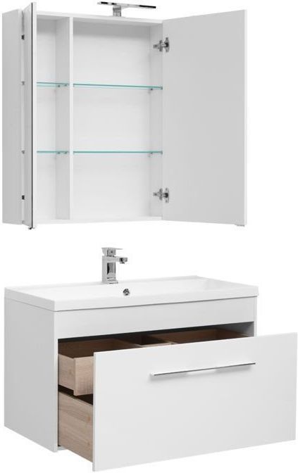 Мебель для ванной Aquanet Августа 100 белый (раковина Нота) Мебель для ванной Aquanet Августа 100 белый (раковина Нота)