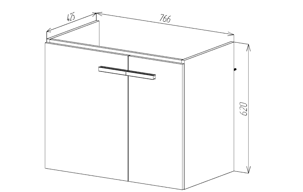 Тумба VIANT "Мюнхен" 2 ств подвесная белая 425х760х620 под раковину .S-UM-COM80/1-w (COMO 80) (VMUN80COBEL-T2STP), артикул VMUN80COBEL-T2STP