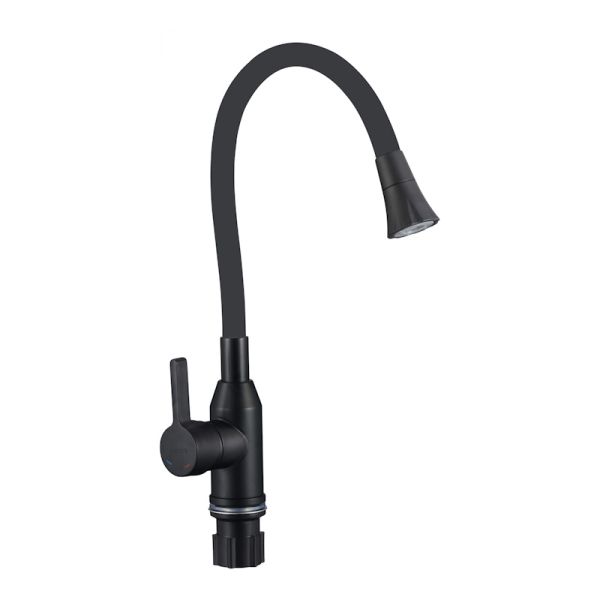 Смеситель для кухни с гибким изливом и режимом душ Fmark FS8277H-01, черный