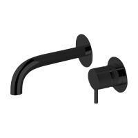 Смеситель для раковины, Cisal, Nuova Less, тип открывания воды-однорычажный, тип установки-встраиваемый, отверстия для монтажа-2, вынос излива, мм- 250 мм, внутренняя часть-необходимо заказать, цвет-чёрный матовый