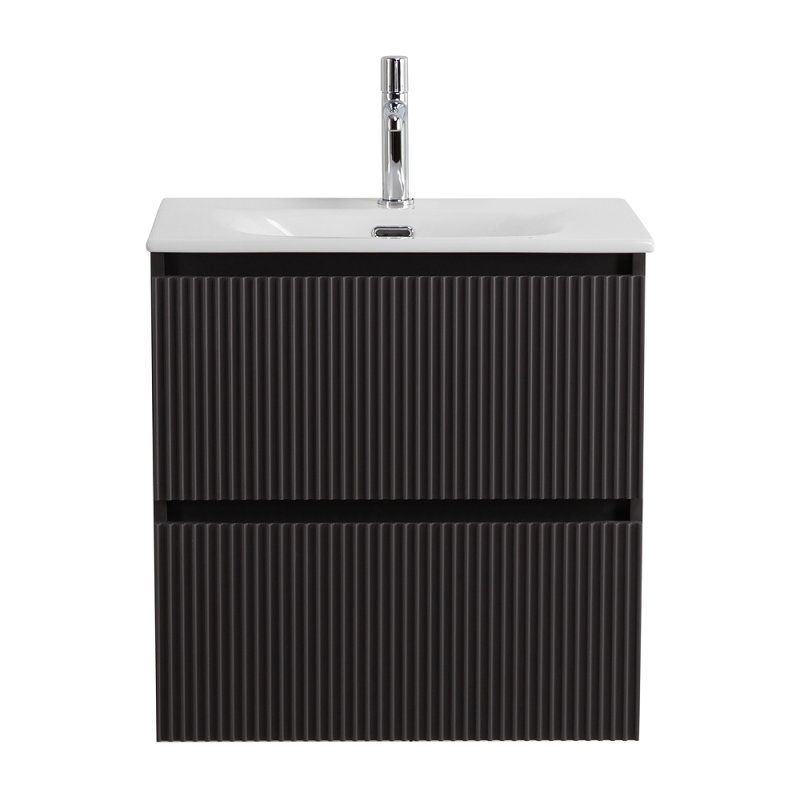 UNO-MINI База под раковину подвесная с фрезерованными ручками по всей длине фасада с двумя выкатн. ящ., Бежевый Мат.,500x395x608,UNO-MINI-500-2C-SO-СO, артикул UNO-MINI-500-2C-SO-СO