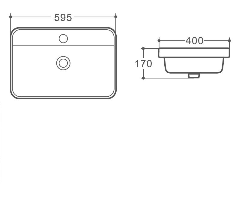 Раковина керамическая полувстраиваемая AM6400