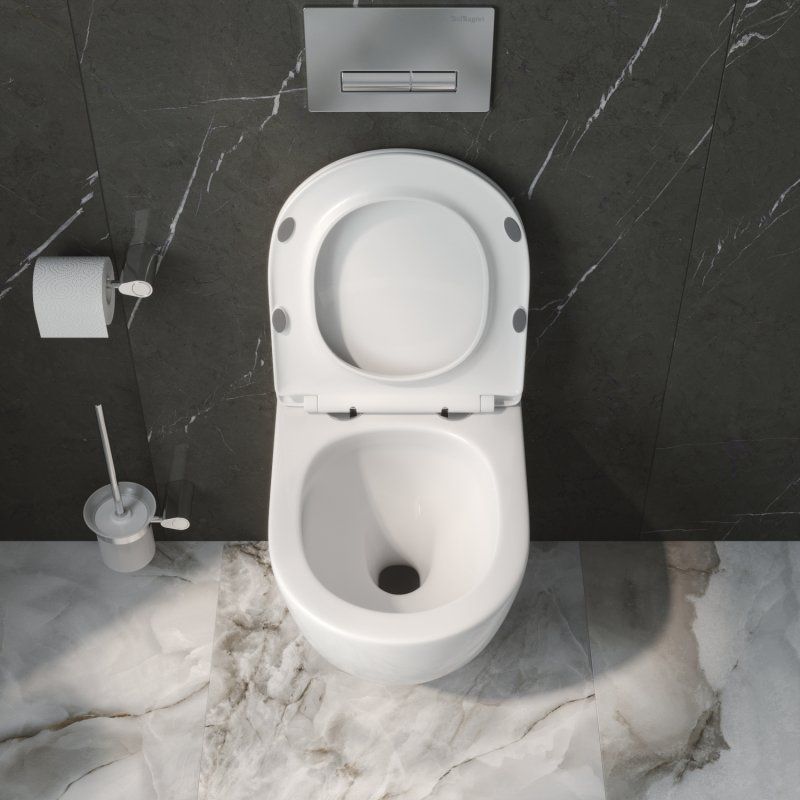 UNO-TOR Унитаз подвесной, безободковый, с системой смыва "Торнадо", с сиденьем soft close, BB5177CH-TOR/SC, артикул BB5177CH-TOR/SC