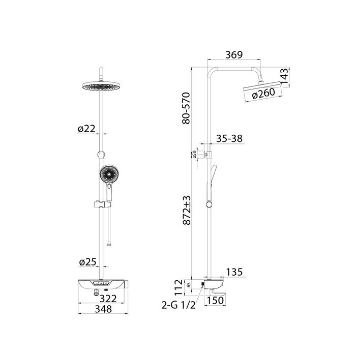 Душевая система IDDIS SpaHome (SPABLBTi06), артикул SPABLBTi06