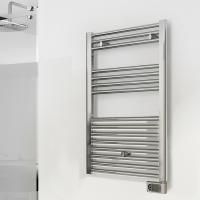 Irsap Ares Полотенцесушитель электрический 580x818x30мм (15 трубок-2 промежутка), мощность: 400 ватт, с регулятором, провод: 1200мм, цвет: хром