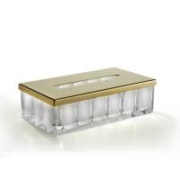 3SC MONTBLANC Контейнер для бумажных салфеток, 23х12,5хh7 см, настольный, цвет: прозрачный хрусталь/золото 24к. Lucido 3SC MONTBLANC Контейнер для бумажных салфеток, 23х12,5хh7 см, настольный, цвет: прозрачный хрусталь/золото 24к. Lucido