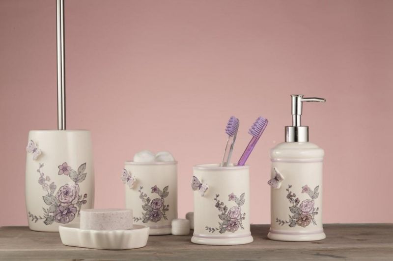 Ершик для унитаза Fora Butterfly FOR-BF020 Хром Белый с декором Ершик для унитаза Fora Butterfly FOR-BF020 Хром Белый с декором