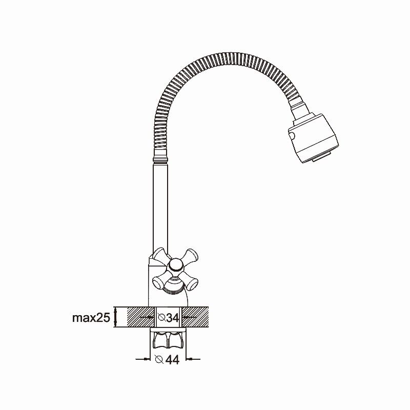 Смеситель для кухни с гибким изливом и режимом "душ" G.Lauf QTZ4-E856, хром, артикул QTZ4-E856