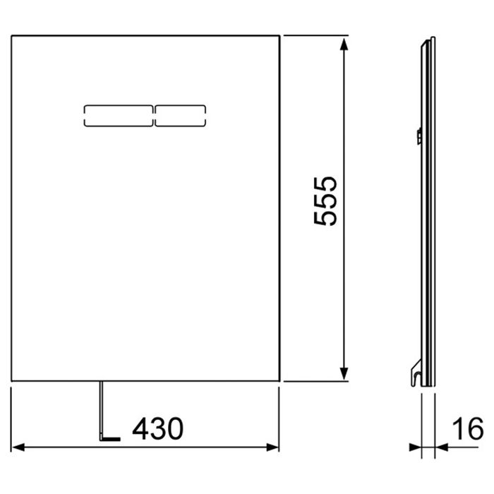 Верхняя панель TECElux с сенсорным блоком управления, стекло черное