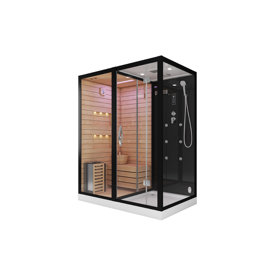 Сауна ALBANO Nero-L комбинированная 2в1 Cerutti SPA Black 1800x1100x2230 Сауна ALBANO Nero-L комбинированная 2в1 Cerutti SPA Black 1800x1100x2230