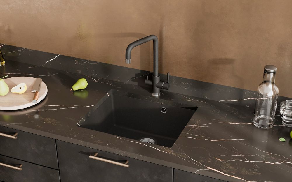 Кухонная мойка Ulgran Quartz Under 500-07, уголь, артикул Under 500-07