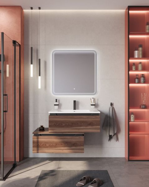 SLIDER База под раковину подвесная с одним выкатным ящиком, Bianco Opaco, 796x476x300, SLIDER-800-1C-SO-BO